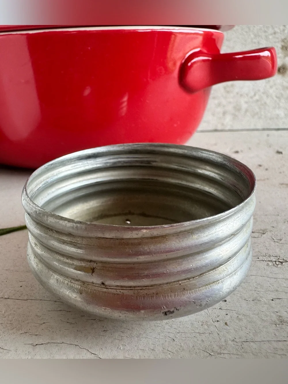 Vintage Hazel-Atlas White Milk Glass Pepper Shaker w/Aluminum Lid
